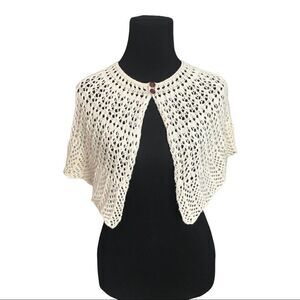 Gorgeous Hand-Knit Shawlette Wrap - Ecru/Cream - Sz Med